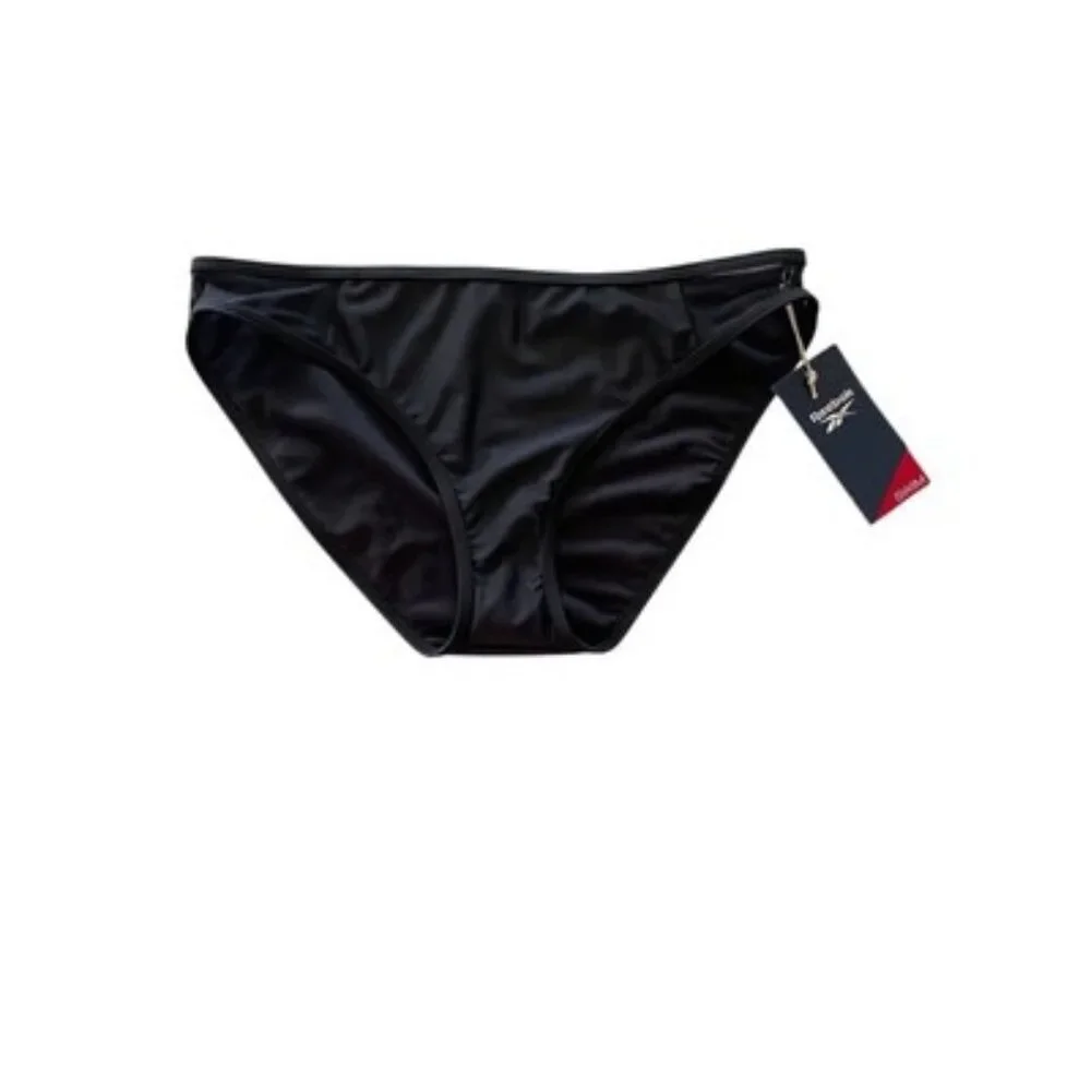 Reebok Women's Black Mesh-Side Hipster Bikini Bottoms Size L NWT $46 - Picture 2 of 6